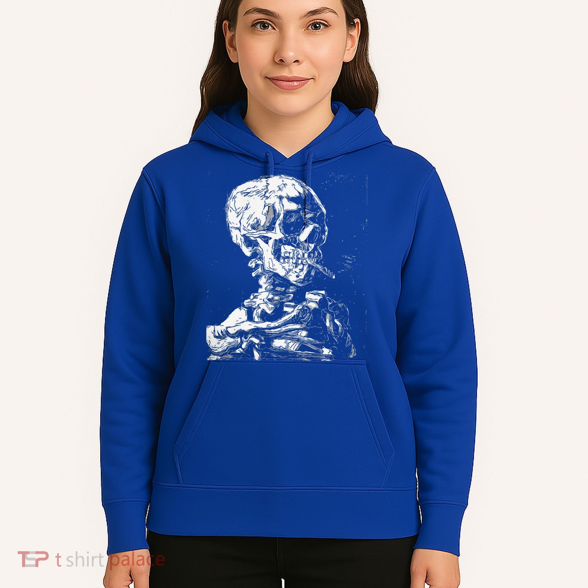 Vincent Van Gogh Skull With Cigarette Skeleton Halloween Hoodie
