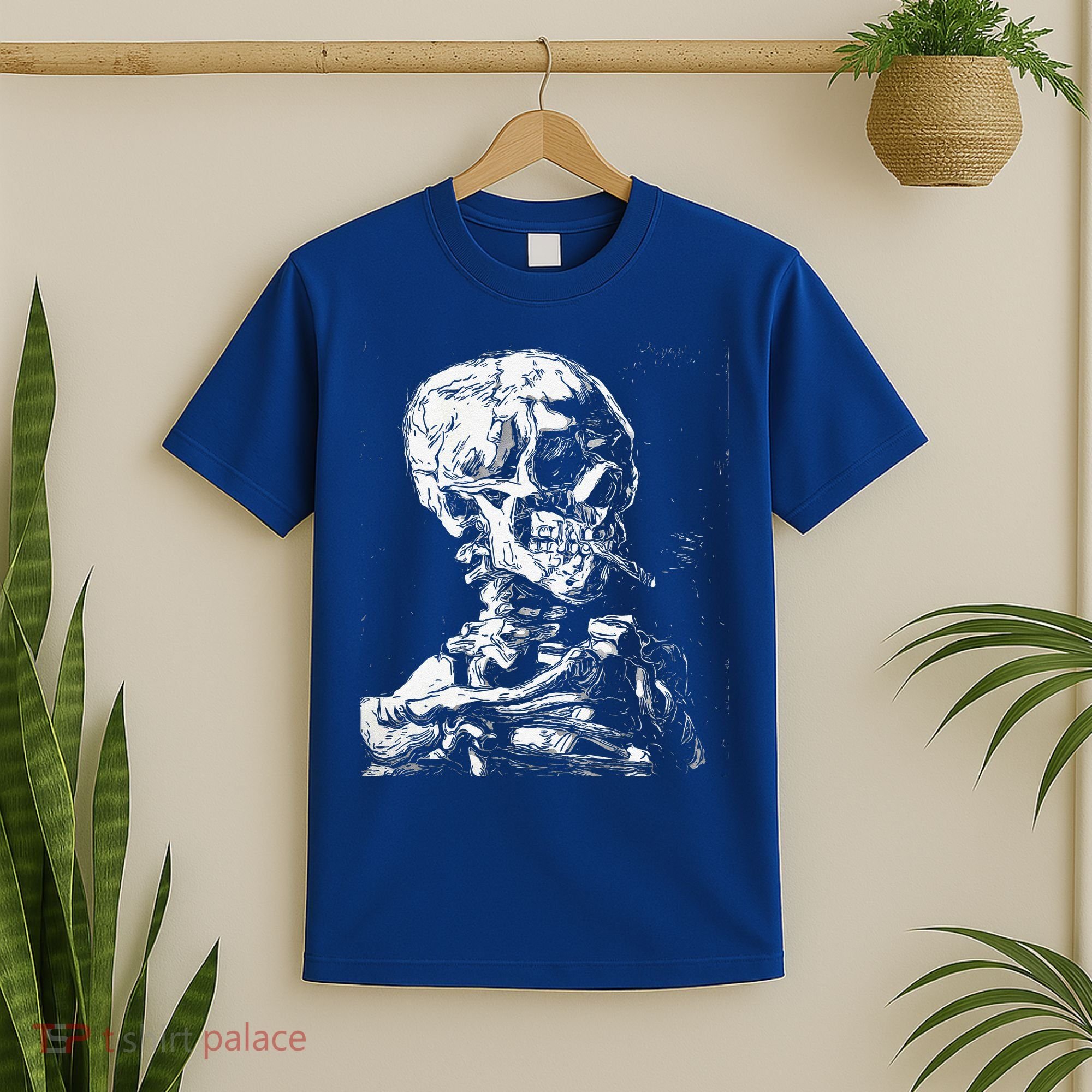 Vincent Van Gogh Skull With Cigarette Skeleton Halloween T-Shirt