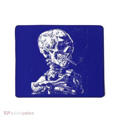 Vincent Van Gogh Skull With Cigarette Skeleton Halloween Mousepad