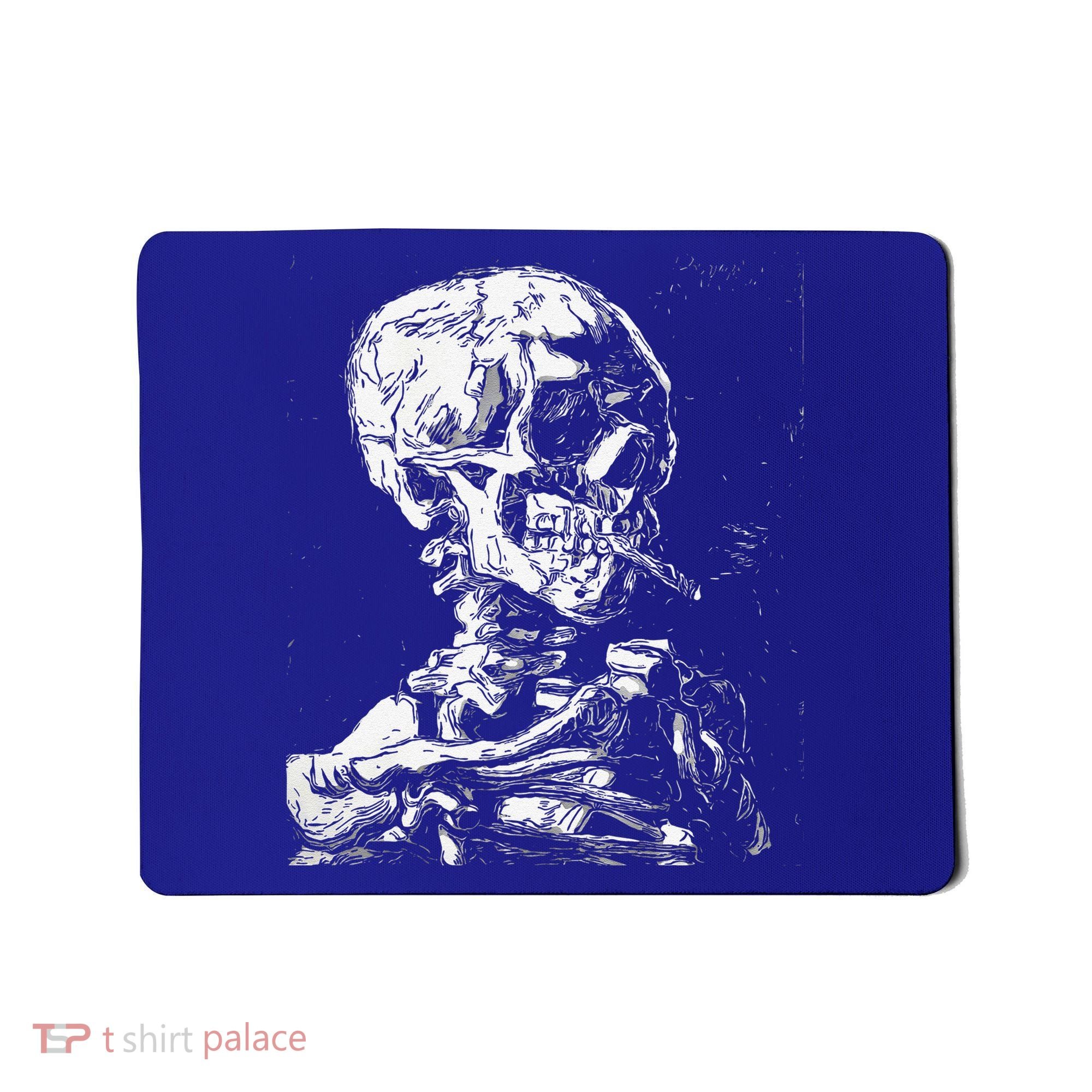 Vincent Van Gogh Skull With Cigarette Skeleton Halloween Mousepad