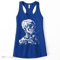 Vincent Van Gogh Skull With Cigarette Skeleton Halloween Women's Tank Top thumb 0