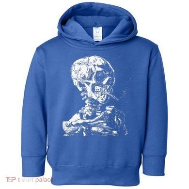 Vincent Van Gogh Skull With Cigarette Skeleton Halloween Toddler Hoodie