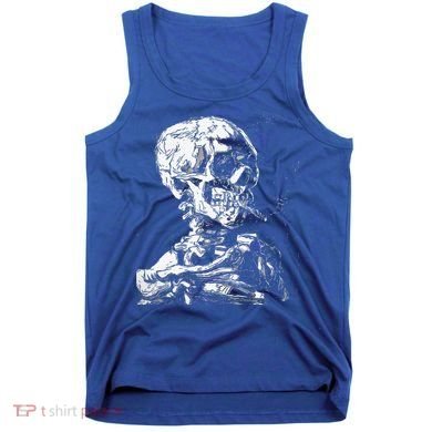 Vincent Van Gogh Skull With Cigarette Skeleton Halloween Tank Top