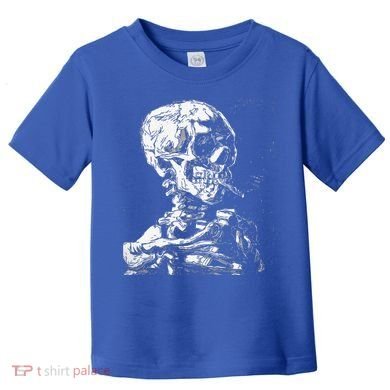 Vincent Van Gogh Skull With Cigarette Skeleton Halloween Toddler T-Shirt