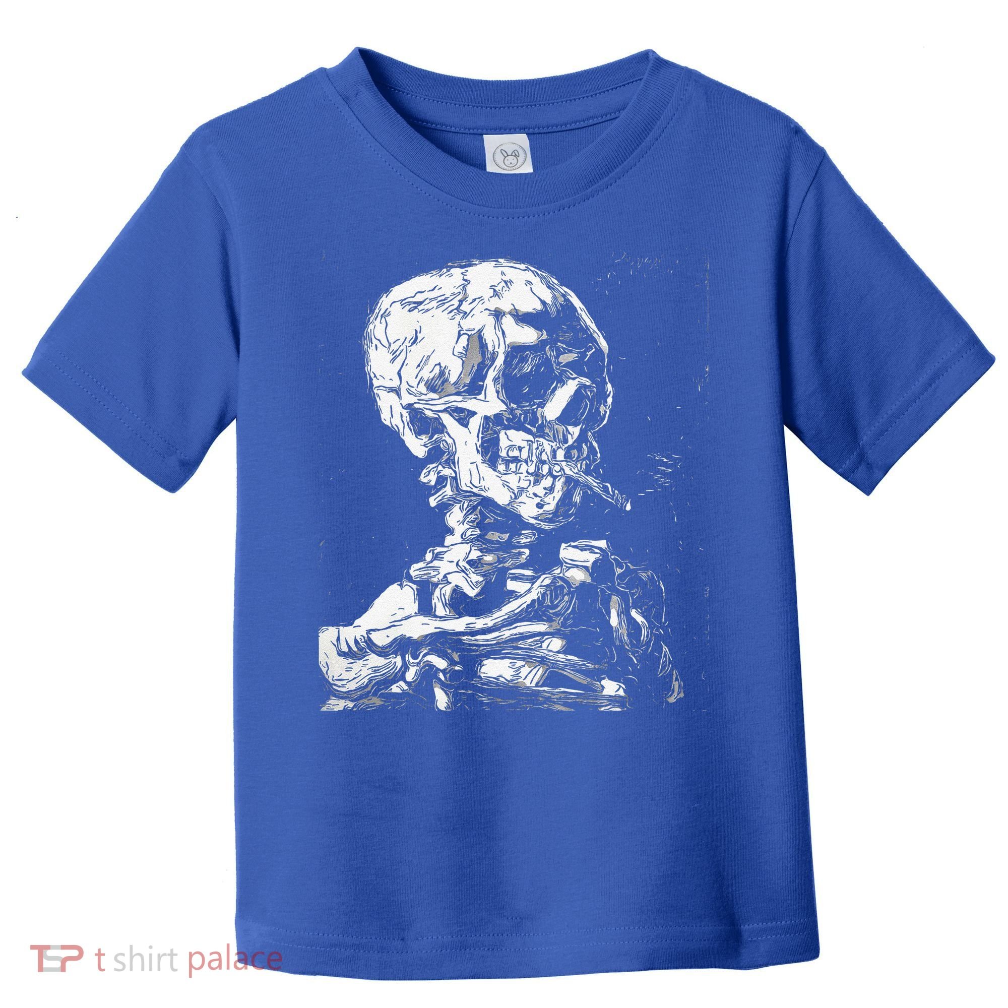 Vincent Van Gogh Skull With Cigarette Skeleton Halloween Toddler T-Shirt