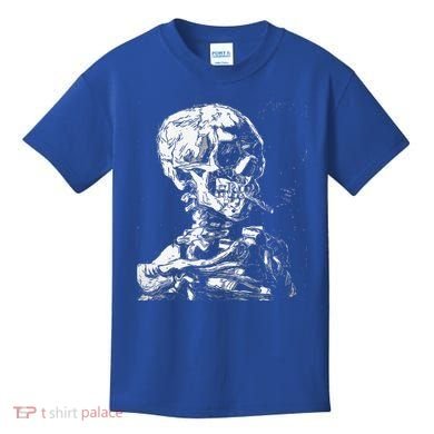 Vincent Van Gogh Skull With Cigarette Skeleton Halloween Kids T-Shirt