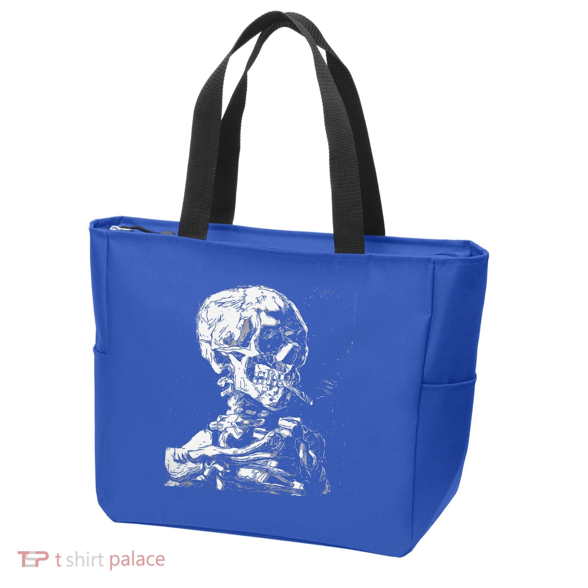 Vincent Van Gogh Skull With Cigarette Skeleton Halloween Tote Bag