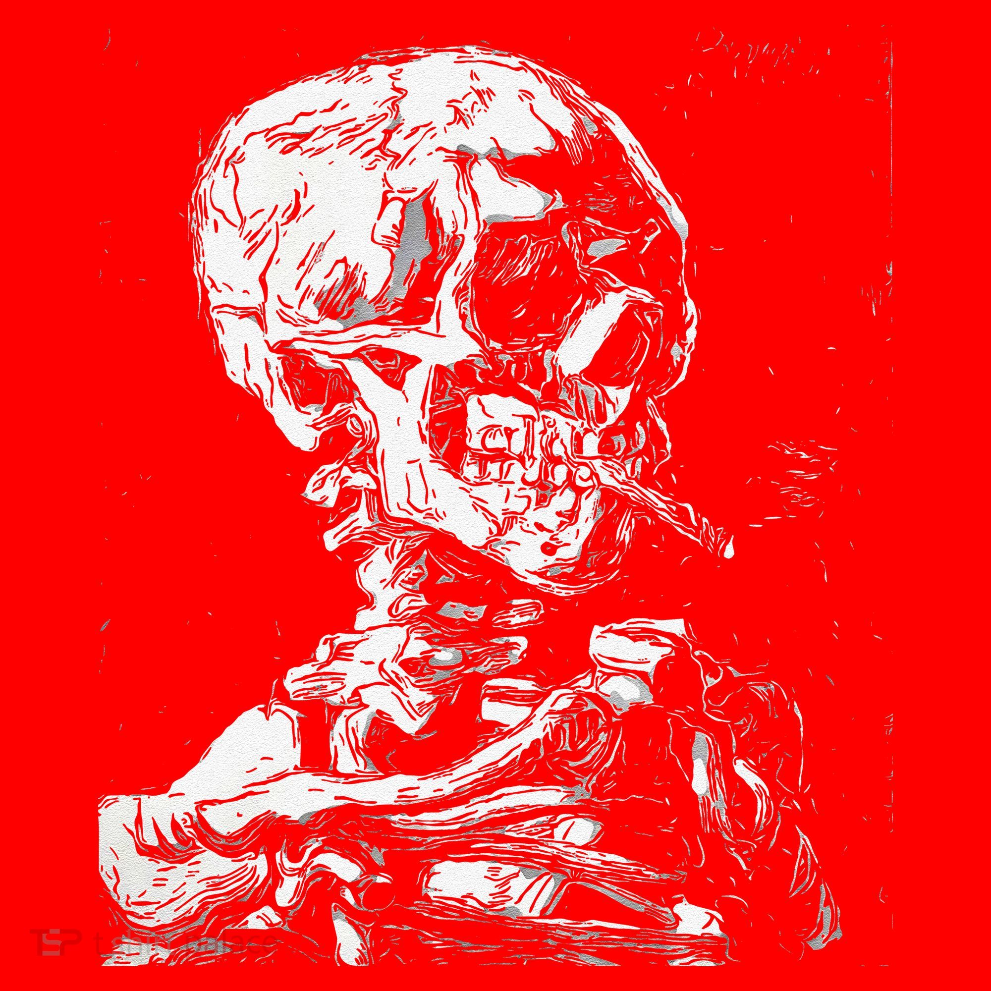 Vincent Van Gogh Skull With Cigarette Skeleton Halloween Santa Hat