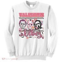Valentine Vibes Horror Characters Funny Scary Valentine's Day Sweatshirt thumb 0