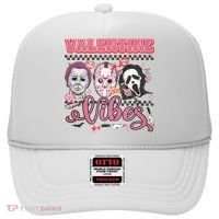 Valentine Vibes Horror Characters Funny Scary Valentine's Day Hat thumb 0