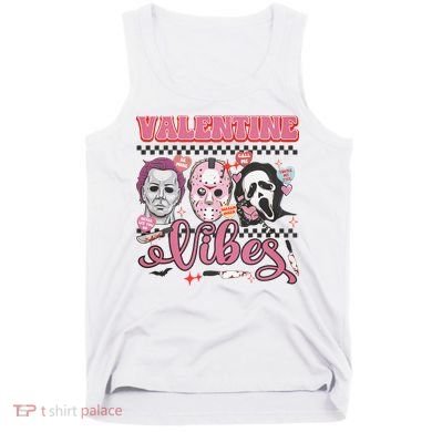 Valentine Vibes Horror Characters Funny Scary Valentine's Day Tank Top