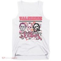 Valentine Vibes Horror Characters Funny Scary Valentine's Day Tank Top thumb 0