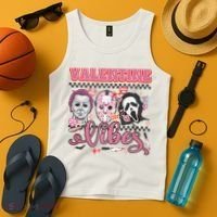 Valentine Vibes Horror Characters Funny Scary Valentine's Day Tank Top thumb 4
