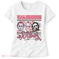 Valentine Vibes Horror Characters Funny Scary Valentine's Day Women's T-Shirt thumb 0
