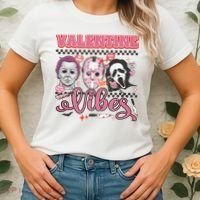 Valentine Vibes Horror Characters Funny Scary Valentine's Day Women's T-Shirt thumb 2