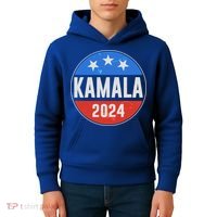 Vintage Vote Kamala 2024 Election Emblem Kids Hoodie thumb 4