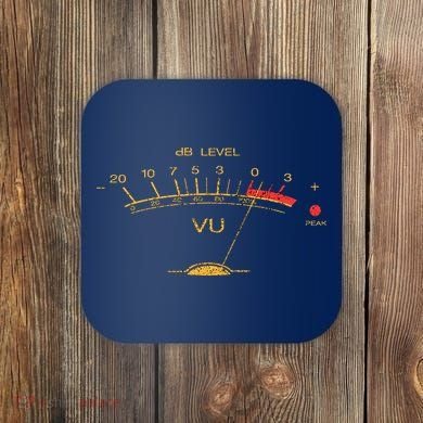 Volume Vu Meter Vintage Audio Engineer Recording Coaster