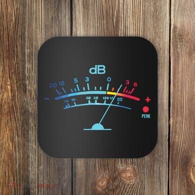 Volume VU Meter Vintage Audio Engineer Recording Coaster