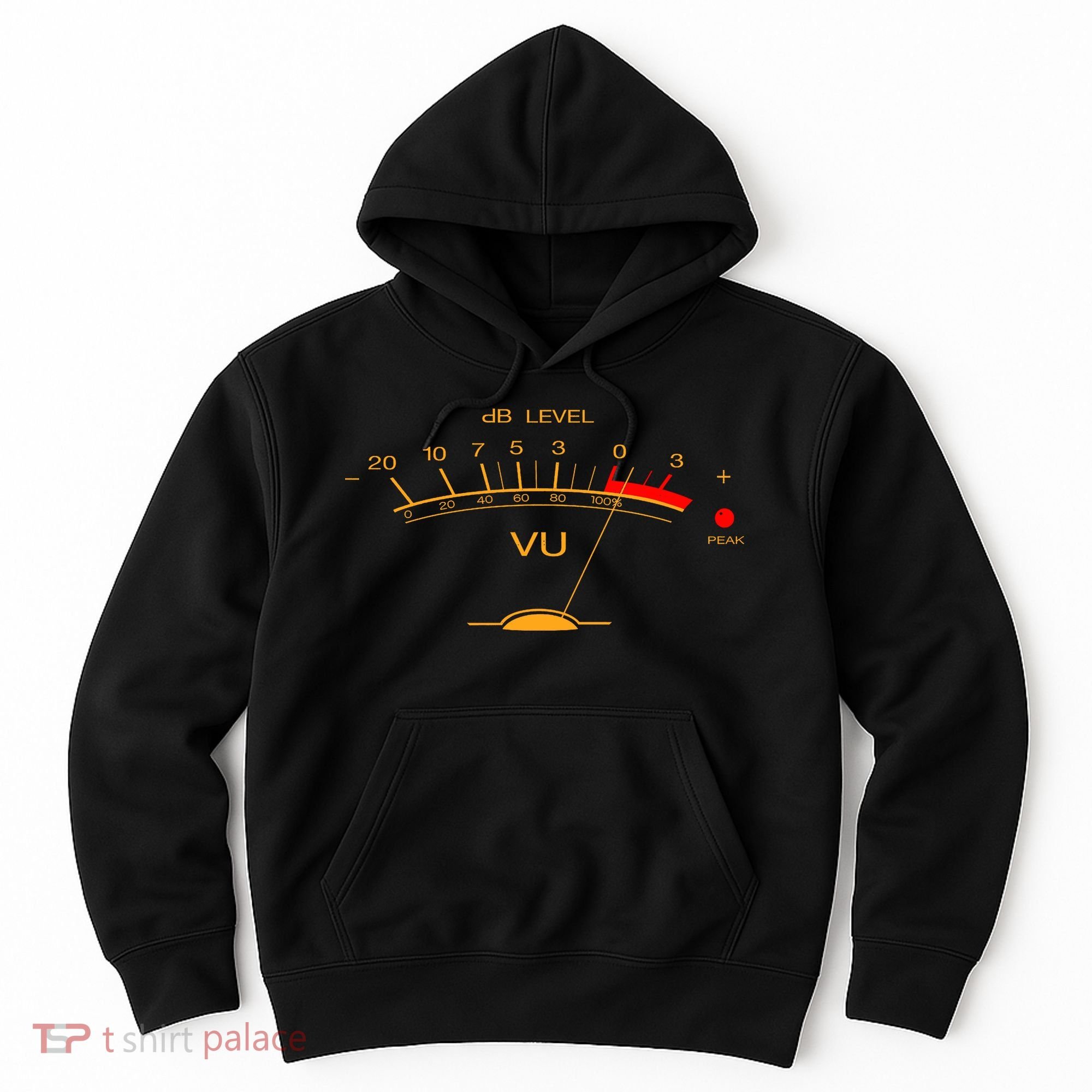 Volume Vu Meter Audio Engineer Recording Studio Gear Head Musician Guitar Hoodie