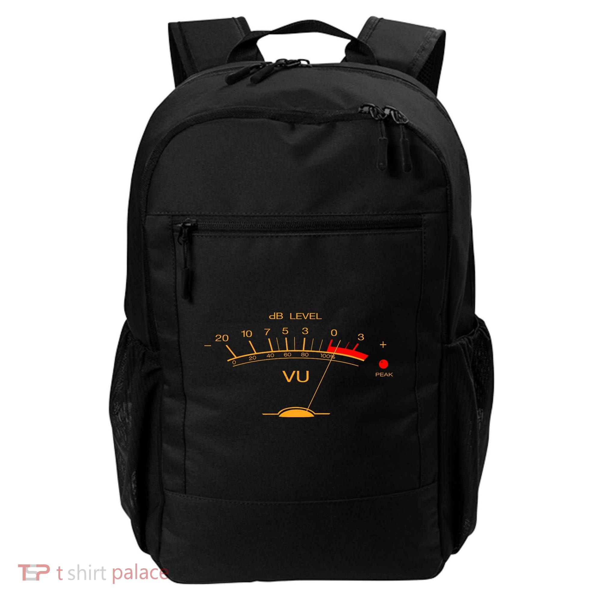 Volume Vu Meter Audio Engineer Recording Studio Gear Head Musician Guitar Backpack