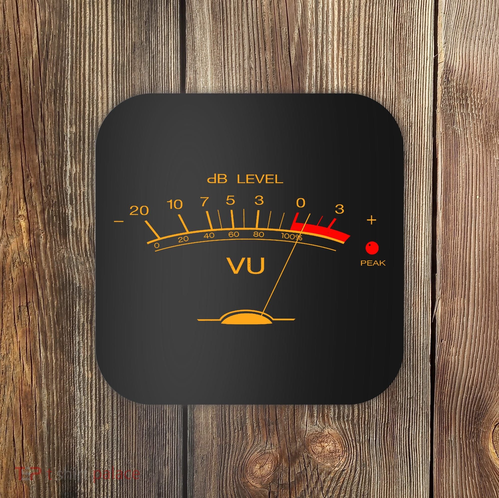 Volume Vu Meter Audio Engineer Recording Studio Gear Head Musician Guitar Coaster