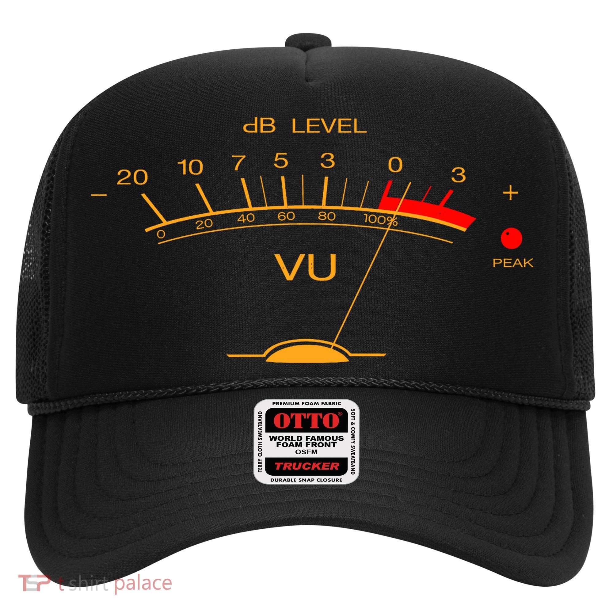 Volume Vu Meter Audio Engineer Recording Studio Gear Head Musician Guitar Hat