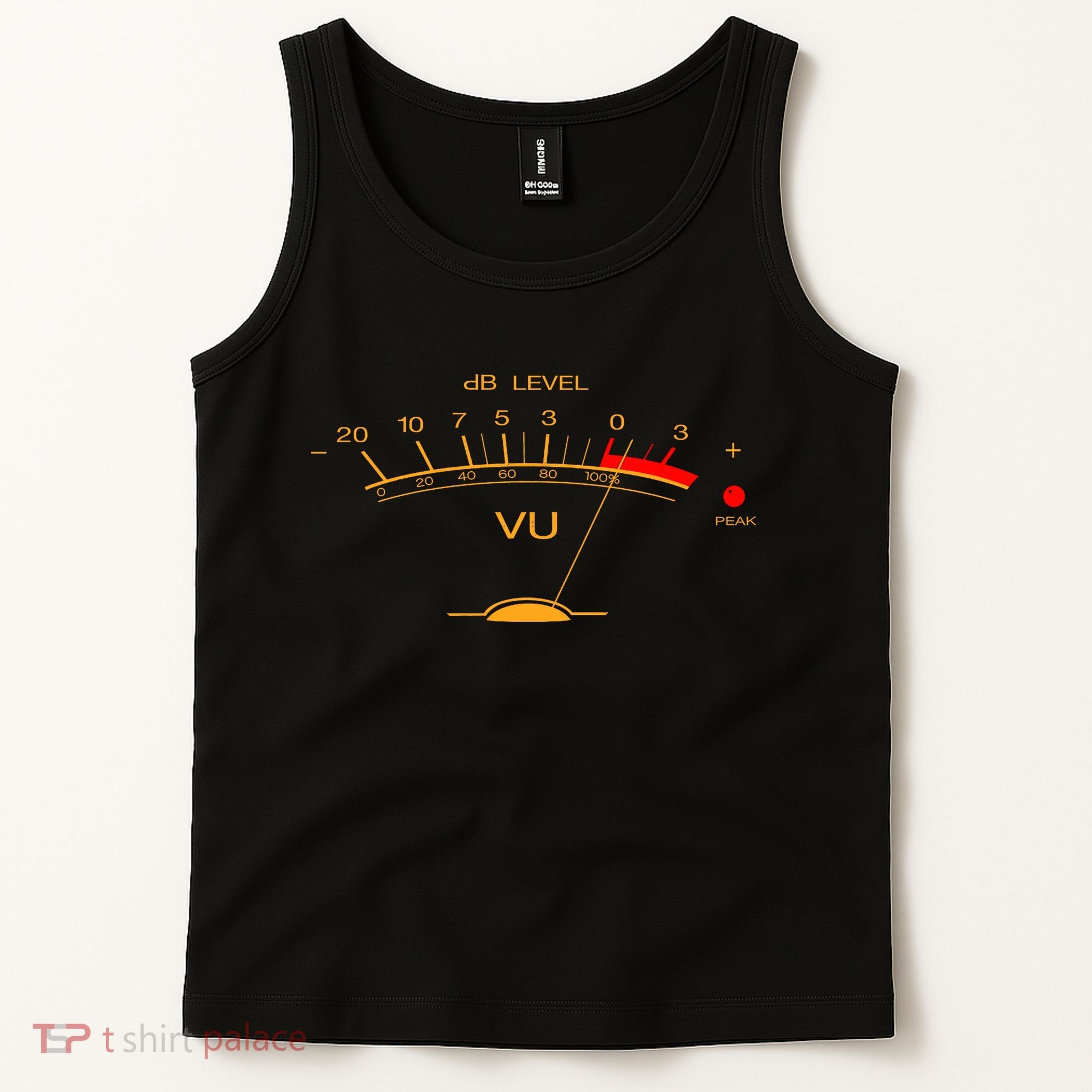 Volume Vu Meter Audio Engineer Recording Studio Gear Head Musician Guitar Tank Top