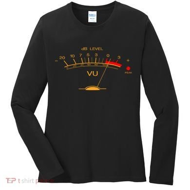 Volume Vu Meter Audio Engineer Recording Studio Gear Head Musician Guitar Women's Long Sleeve Shirt