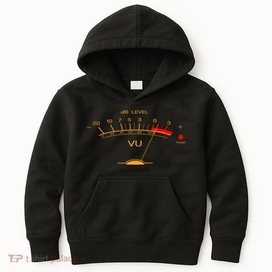 Volume Vu Meter Audio Engineer Recording Studio Gear Head Musician Guitar Kids Hoodie