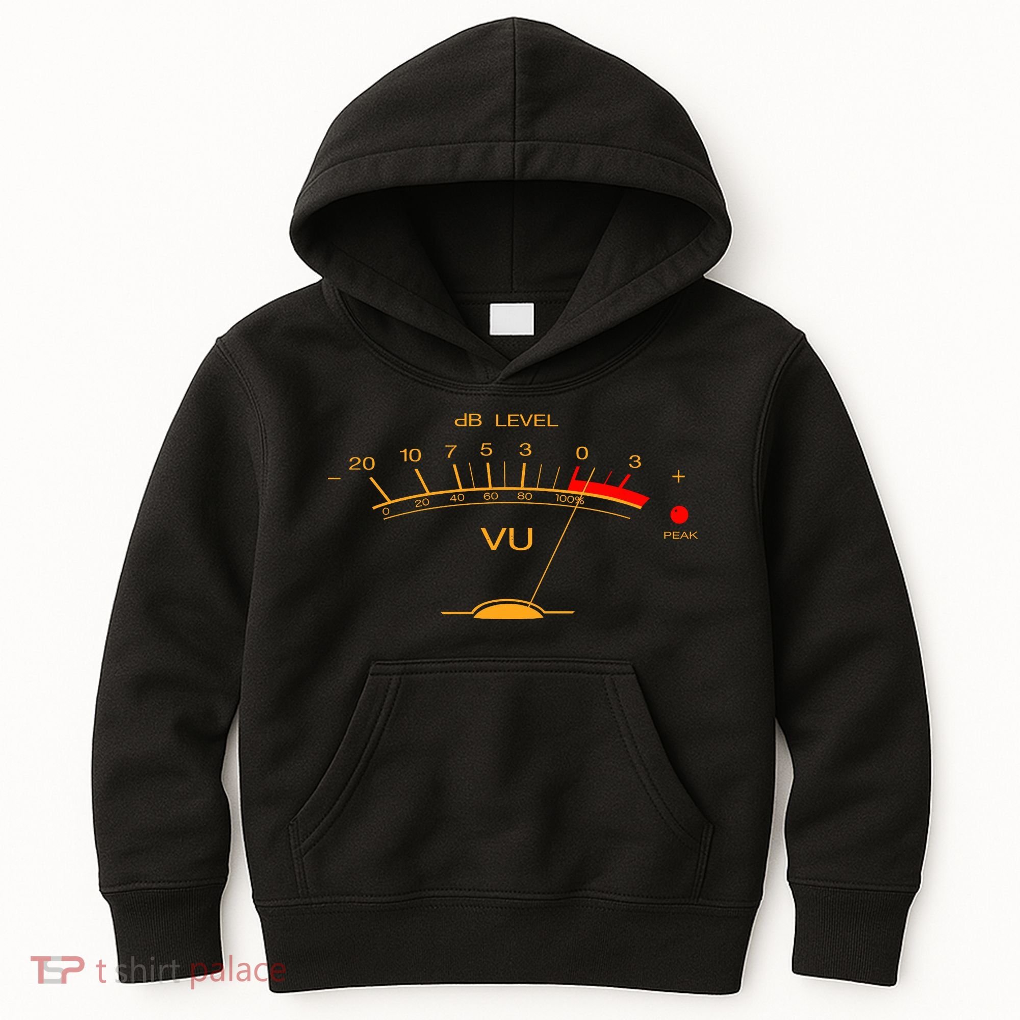 Volume Vu Meter Audio Engineer Recording Studio Gear Head Musician Guitar Kids Hoodie