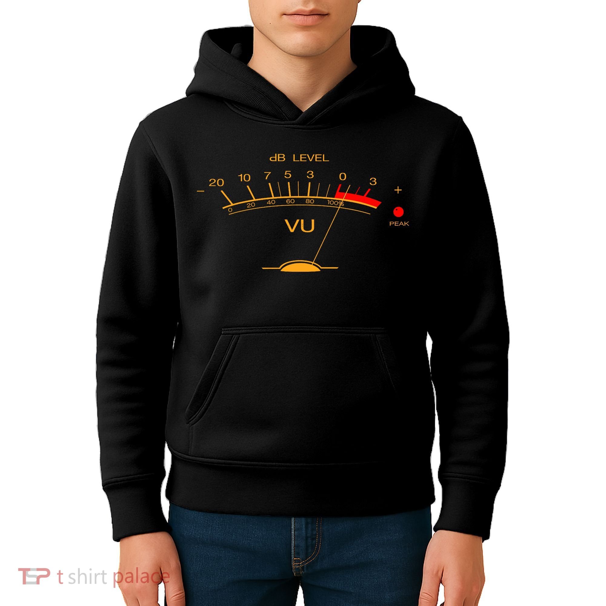 Volume Vu Meter Audio Engineer Recording Studio Gear Head Musician Guitar Kids Hoodie