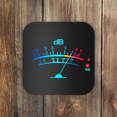 Volume Vu Meter Vintage Audio Engineer Recording Coaster