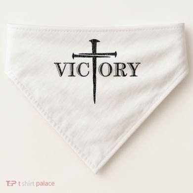 Vintage Victory Nails Cross Jesus USA-Made Doggie Bandana