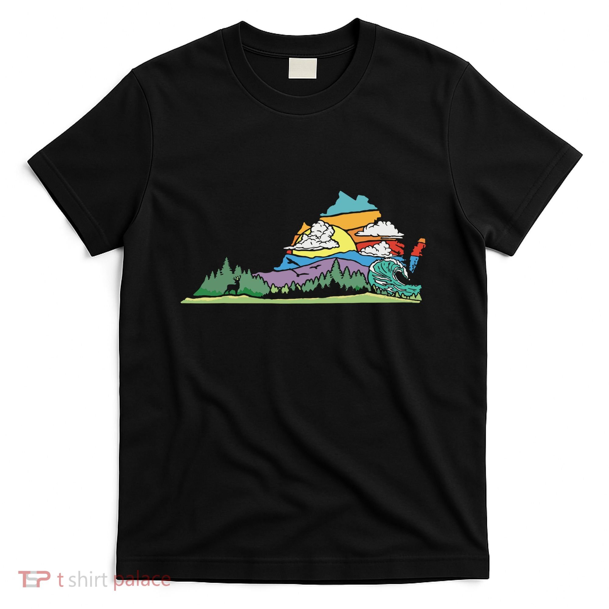 Vintage Virginia Outdoors Nature Lover Retro 80s Graphic T-Shirt