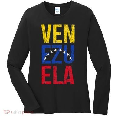 Venezuela Vintage Pride Venezuelan Flag Women's Long Sleeve Shirt