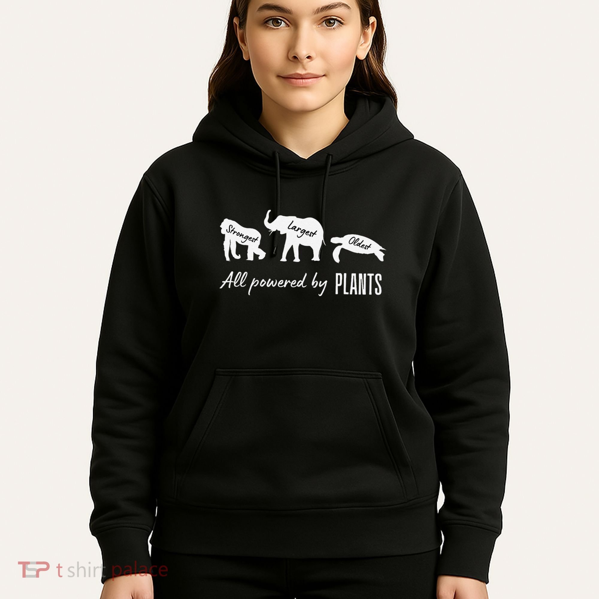 Vegan Vegetarian Powered By Plants Strongest Largest Oldest Hoodie