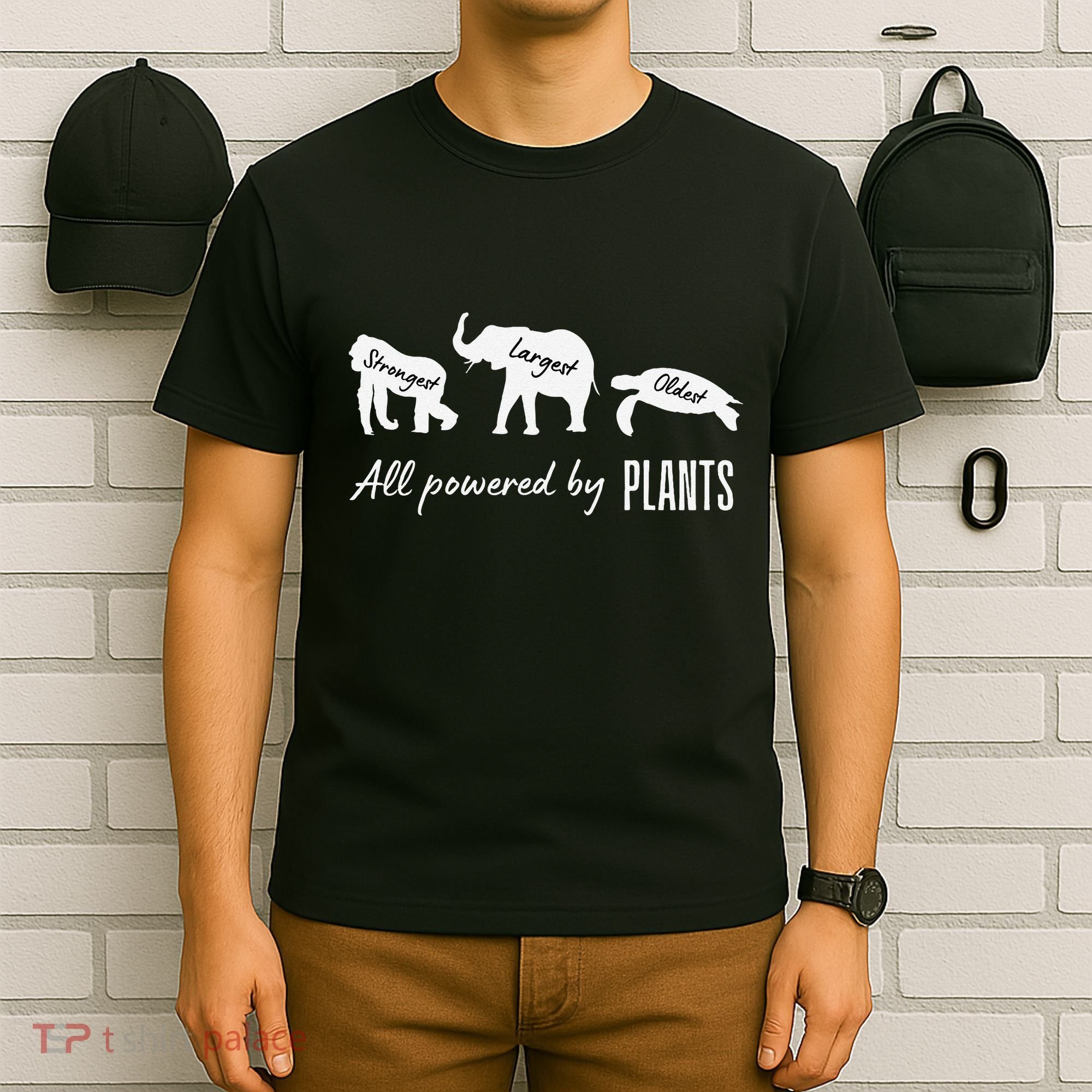 Vegan Vegetarian Powered By Plants Strongest Largest Oldest T-Shirt