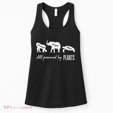 Vegan Vegetarian Powered By Plants Strongest Largest Oldest Women's Tank Top
