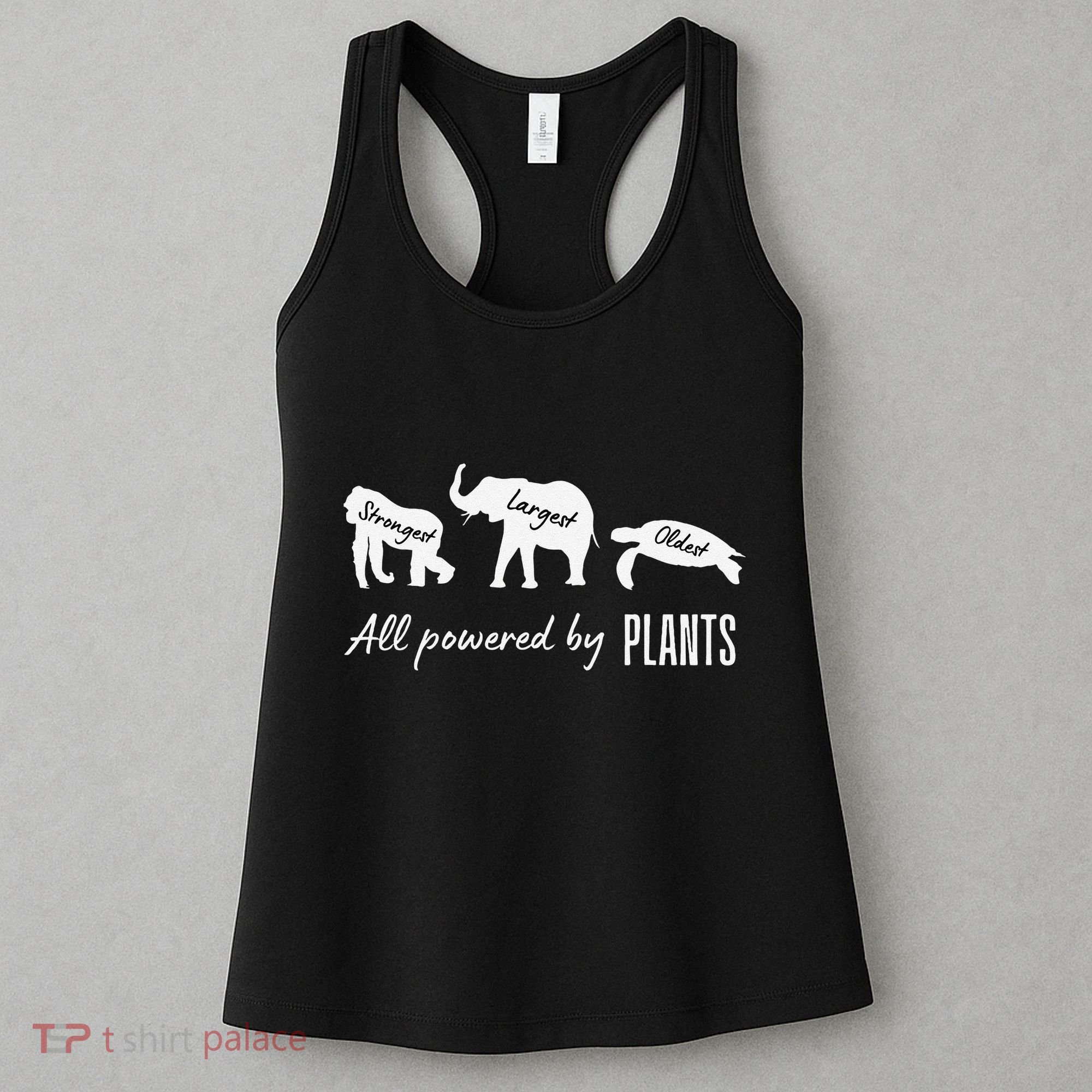 Vegan Vegetarian Powered By Plants Strongest Largest Oldest Women's Tank Top