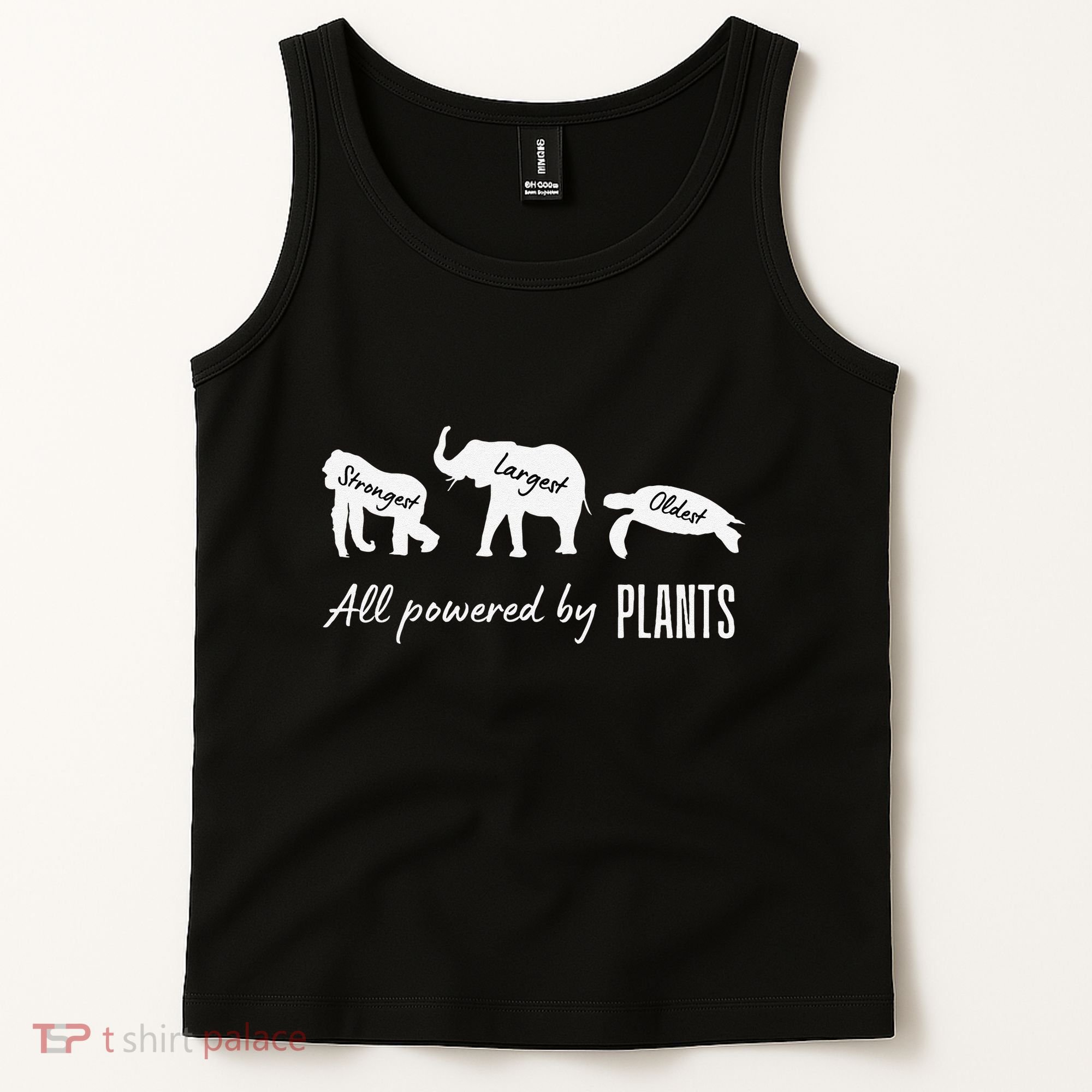 Vegan Vegetarian Powered By Plants Strongest Largest Oldest Tank Top