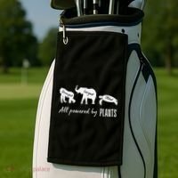 Vegan Vegetarian Powered By Plants Strongest Largest Oldest Golf Towel thumb 2