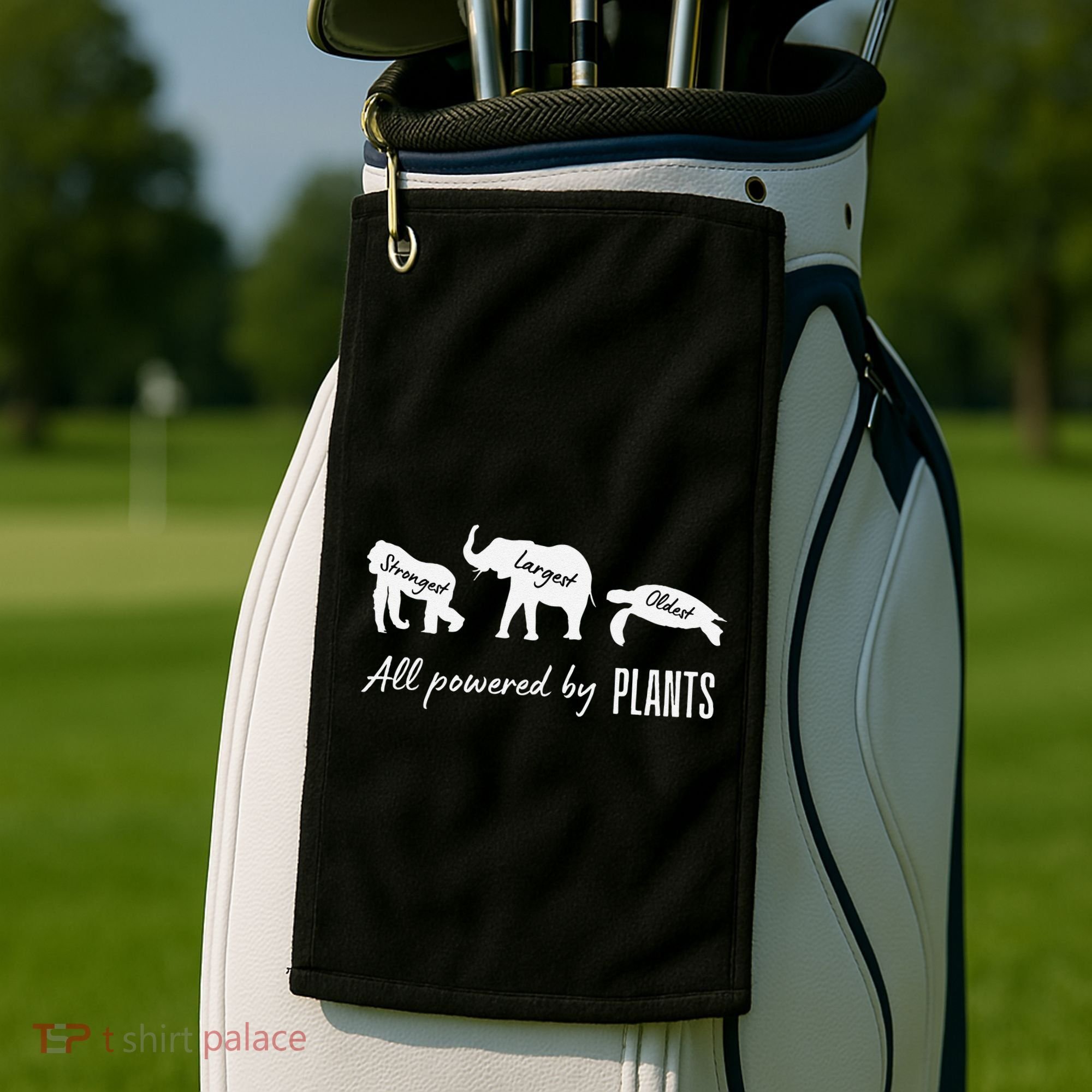 Vegan Vegetarian Powered By Plants Strongest Largest Oldest Golf Towel