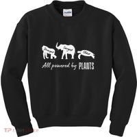 Vegan Vegetarian Powered By Plants Strongest Largest Oldest Kids Sweatshirt thumb 0