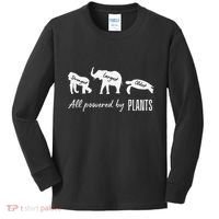 Vegan Vegetarian Powered By Plants Strongest Largest Oldest Kids Long Sleeve Shirt thumb 0