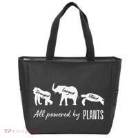 Vegan Vegetarian Powered By Plants Strongest Largest Oldest Tote Bag thumb 0