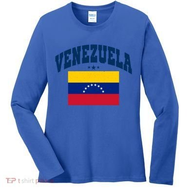 Vintage Venezuela Patriotic Throwback Athletic Meaningful Gift Women's Long Sleeve Shirt