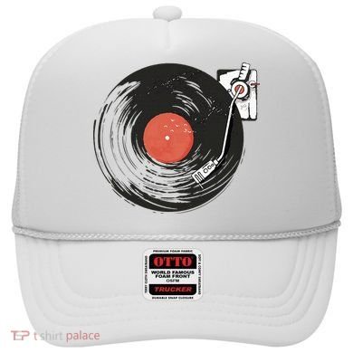 Vintage Vinyl Record Player Summer Vibes Retro Style Hat