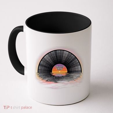 Vintage Vinyl Record Sunset Coffee Mug