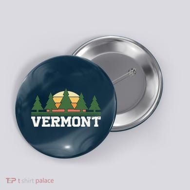 Vintage Vermont Retro Logo Button