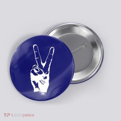 V Victory Sign Peace Symbol Hand White Print Cool Urban Great Gift Button